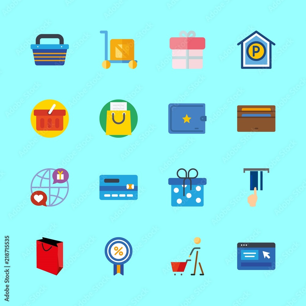 16 shopping icons set 16 shopping icons set