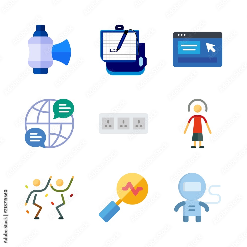 9 technology icons set 9 technology icons set