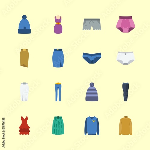 16 clothes icons set