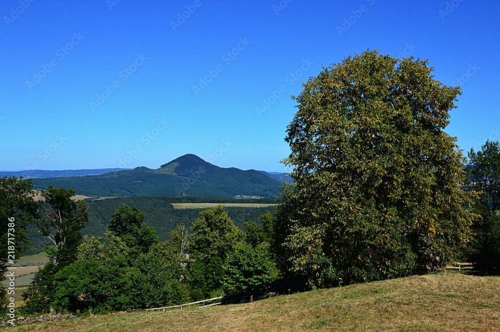 Summer central european landscape viewed from Saris castle, eastern Slovakia