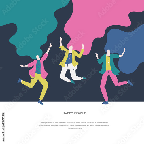 Happy Dancing People Vector