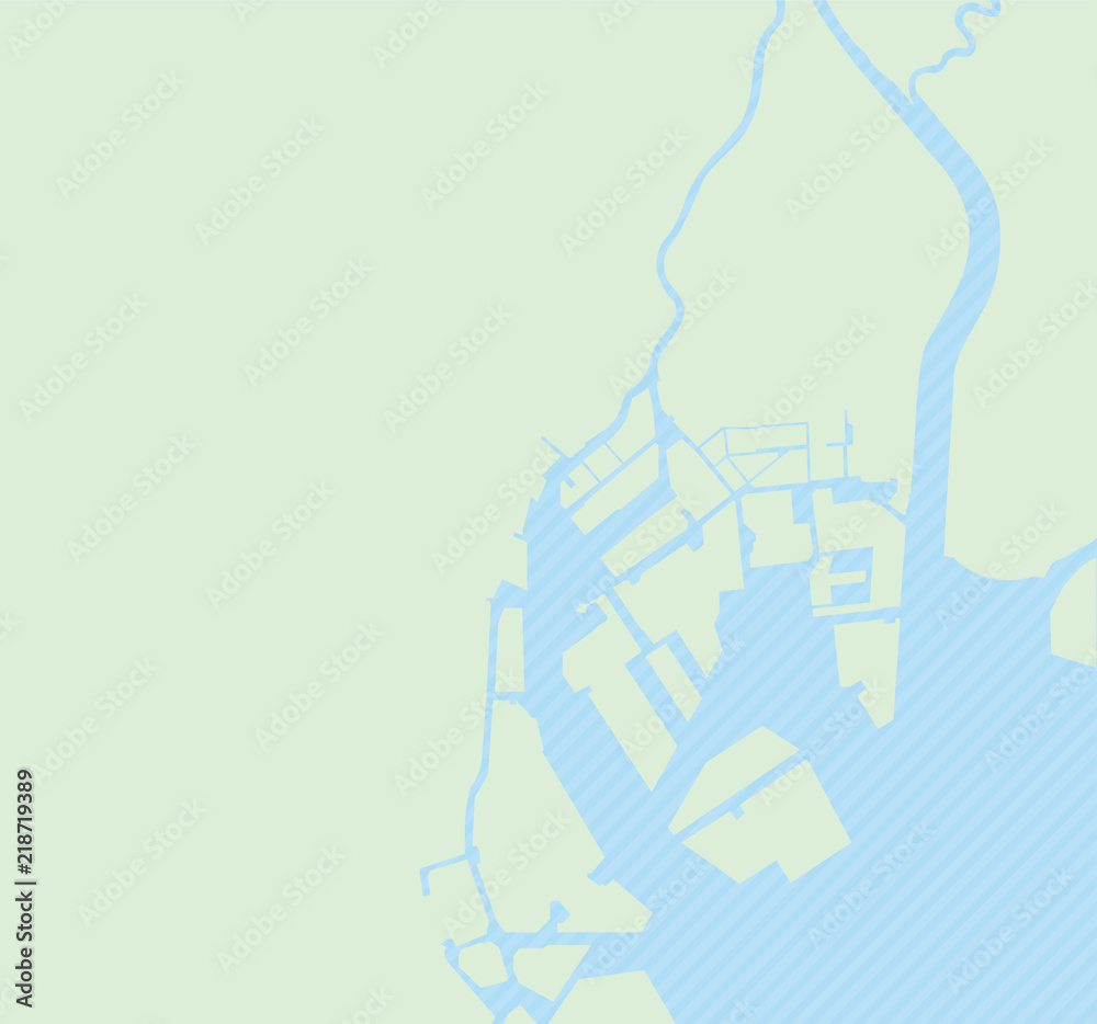 Naklejka premium mapa obszaru zatoki tokio