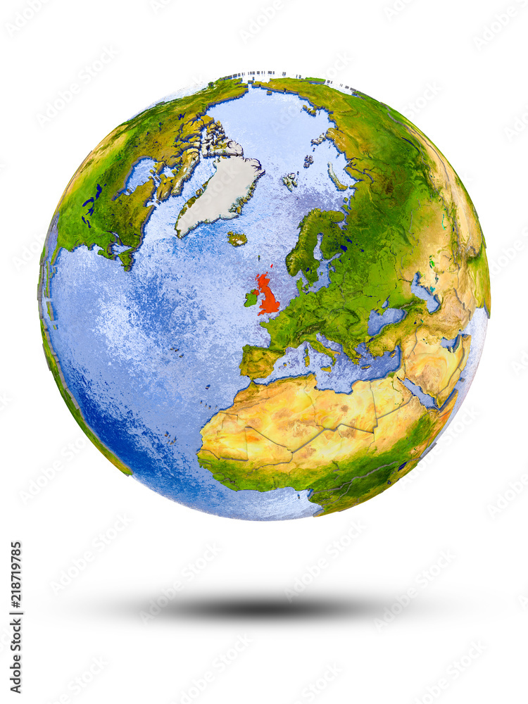 United Kingdom on globe United Kingdom on globe