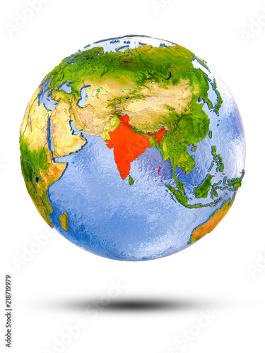 India on globe