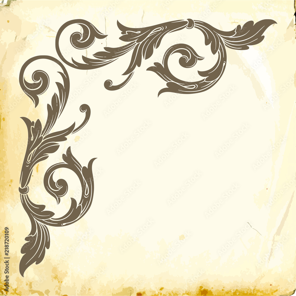 Fototapeta premium Vector baroque of vintage elements for design. 