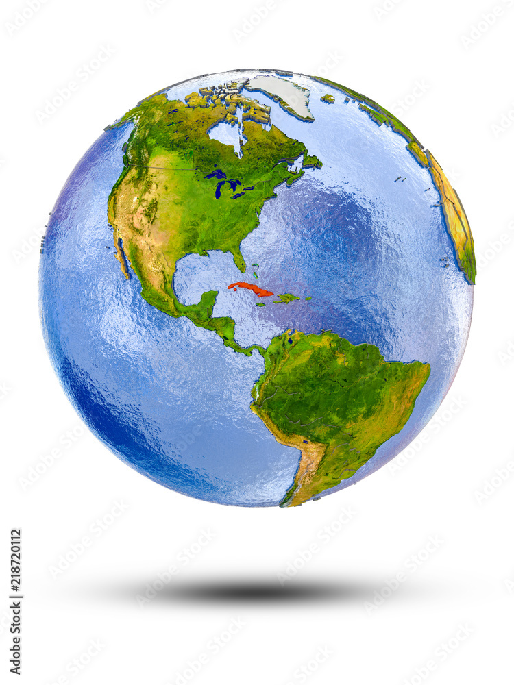 Fototapeta premium Cuba on globe