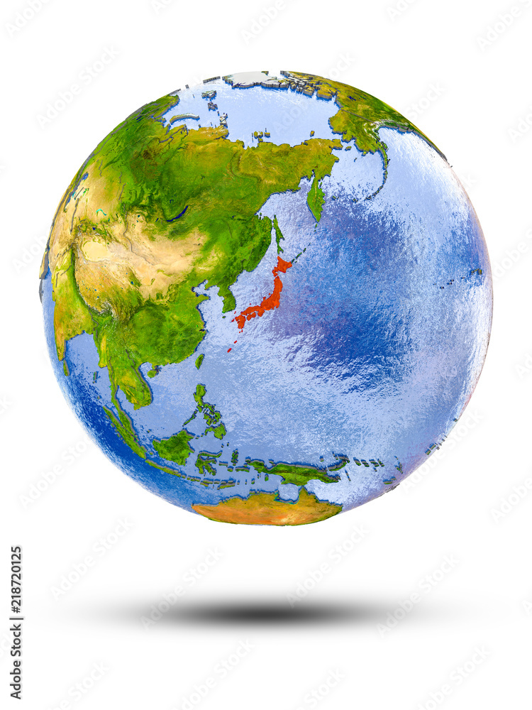 Japan on globe Japan on globe