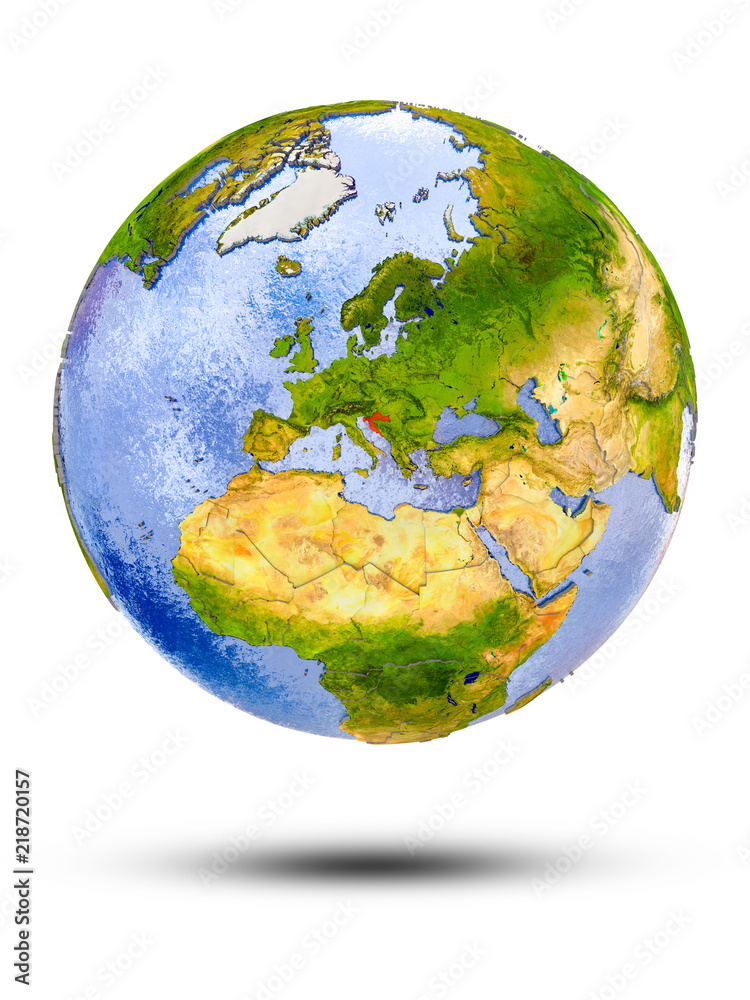 Fototapeta premium Croatia on globe