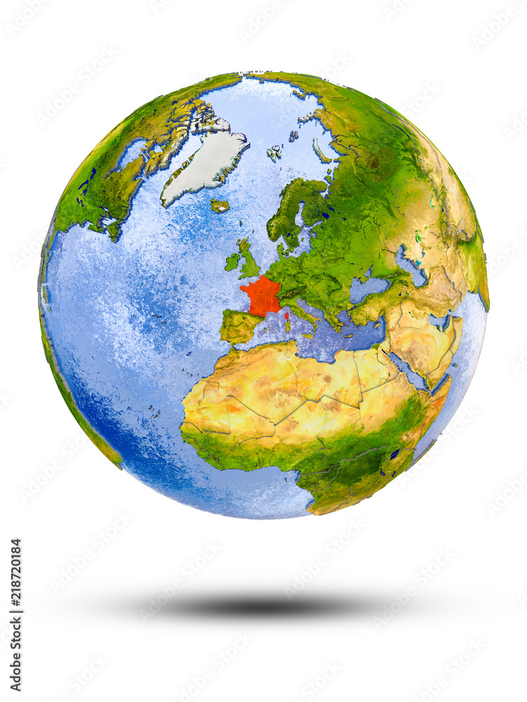 Fototapeta premium France on globe
