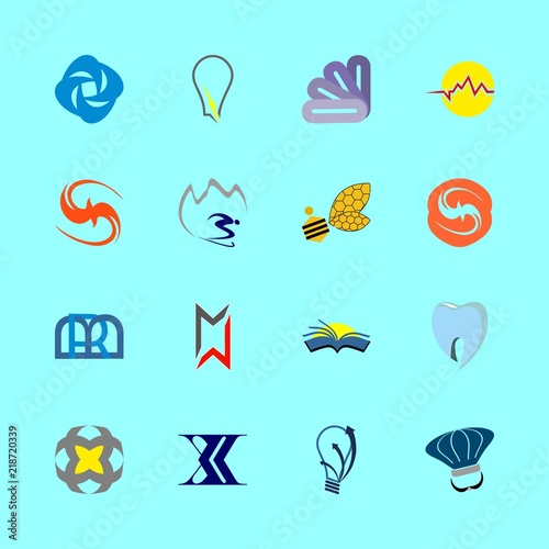 logo vector icons set. jewellery brand logo, electrician logo, safety company logo and hospital logo in this set