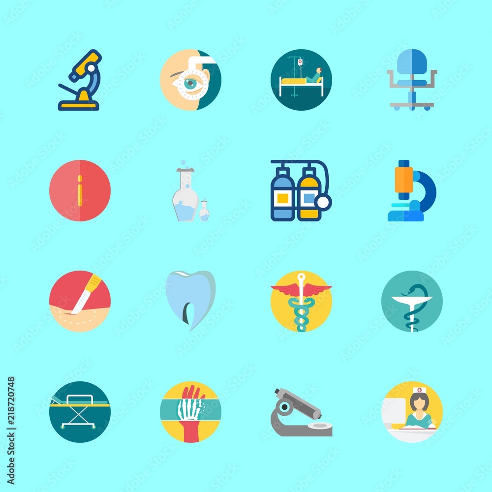 Fototapeta premium 16 hospital icons set