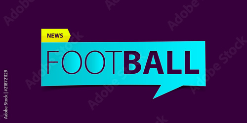 Football or Soccer Sport news banner on purple background. Banner template design. Vector illustration.