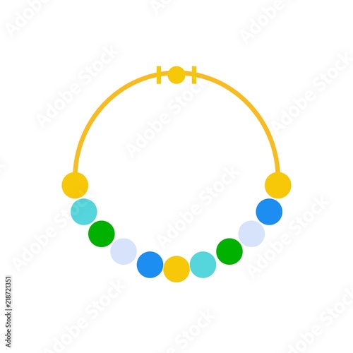 bead or mala necklace, jewelry related icon, flat design