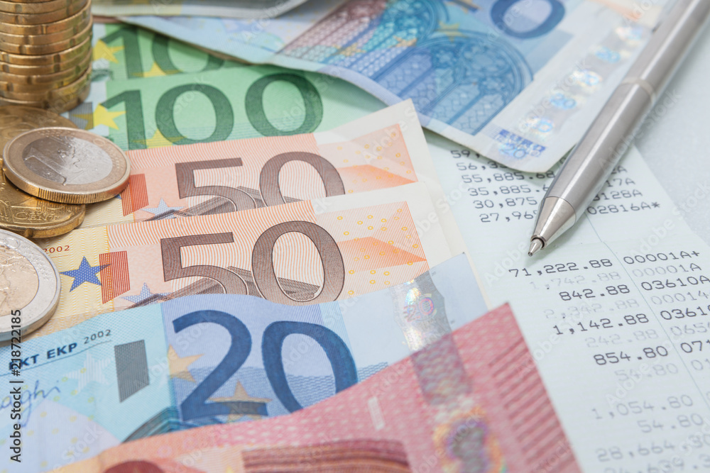 Finance background with money.