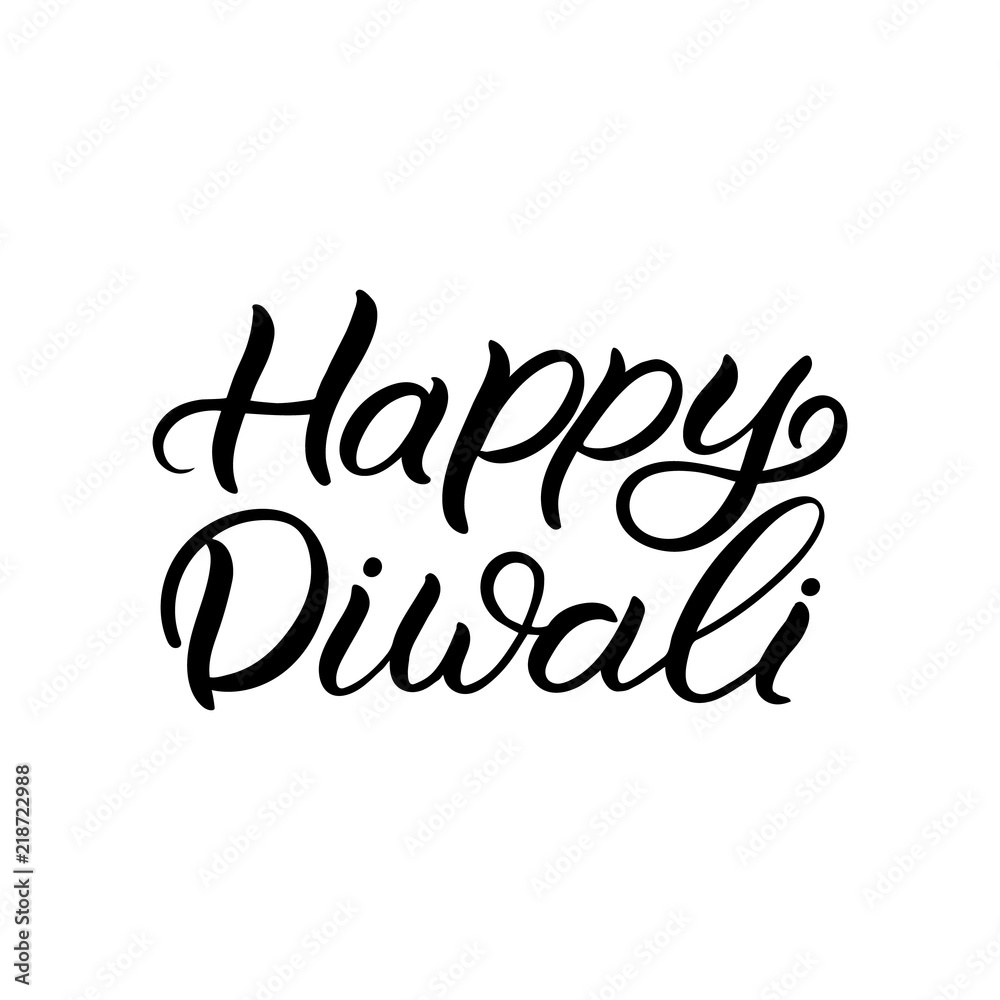 Fototapeta premium Hand drawn lettering card. The inscription: Happy Diwali. Perfect design for greeting cards, posters, T-shirts, banners, print invitations.
