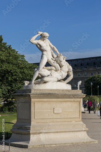  Sculptural composition Fight of Theseus with the Minotaur in the Tuileries Garden in Paris