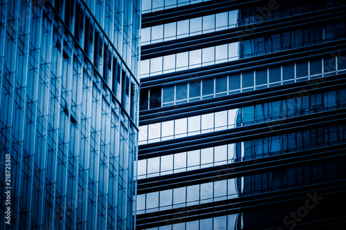 closeup of glass wall of modern building