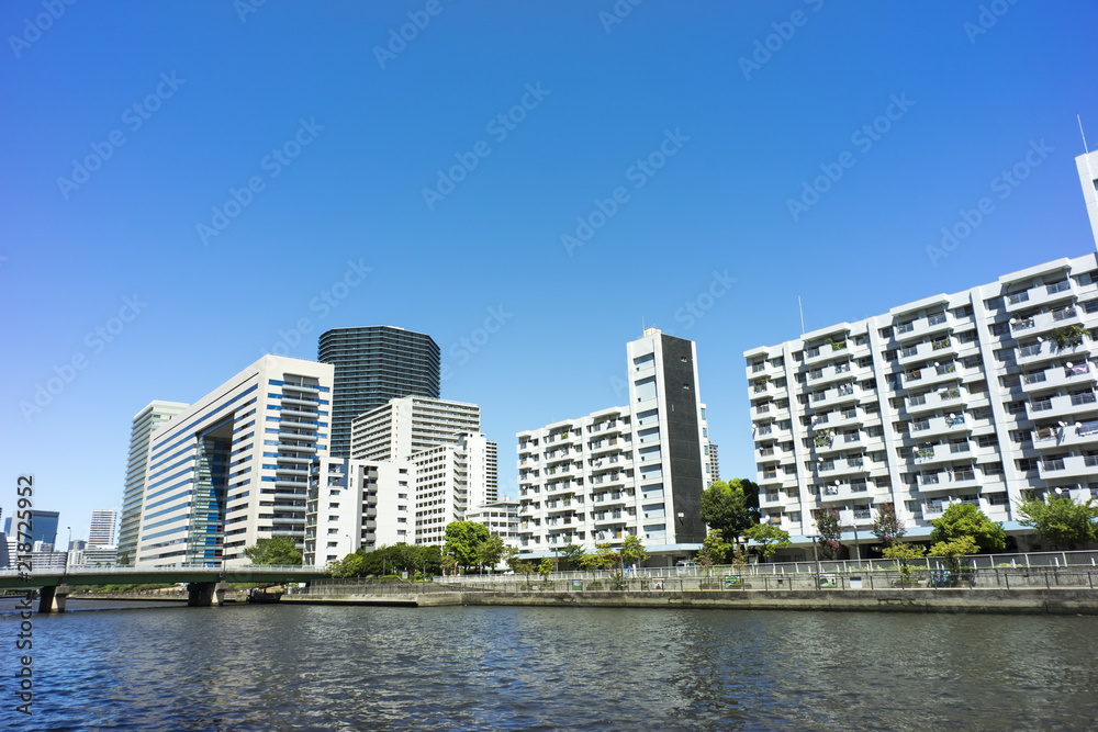 東京品川　高浜運河の風景