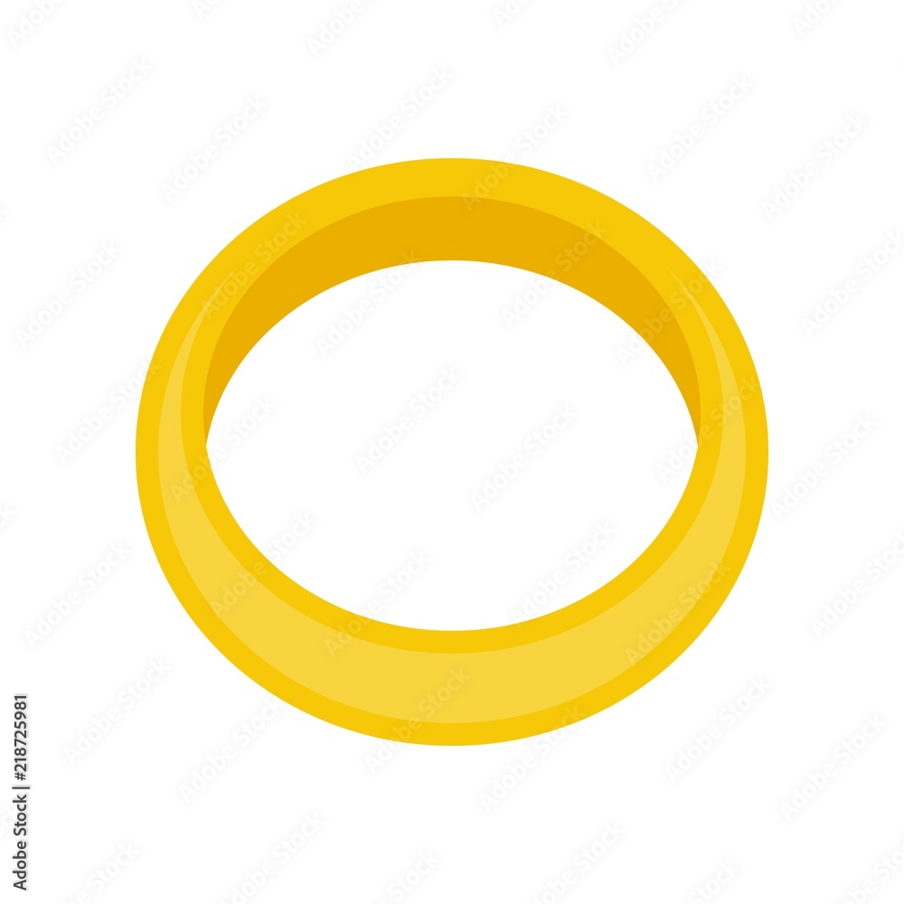 simple golden ring, jewelry related icon, flat design simple golden ring, jewelry related icon, flat design