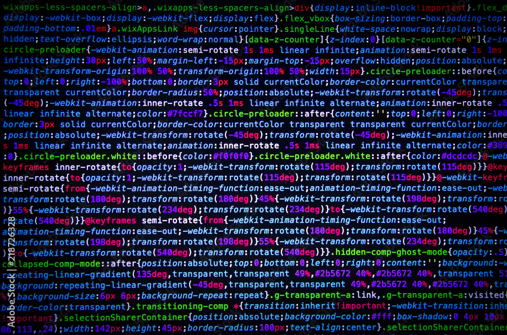 Desktop source code and Wallpaper by Computer language with coding and  programming. Stock Photo