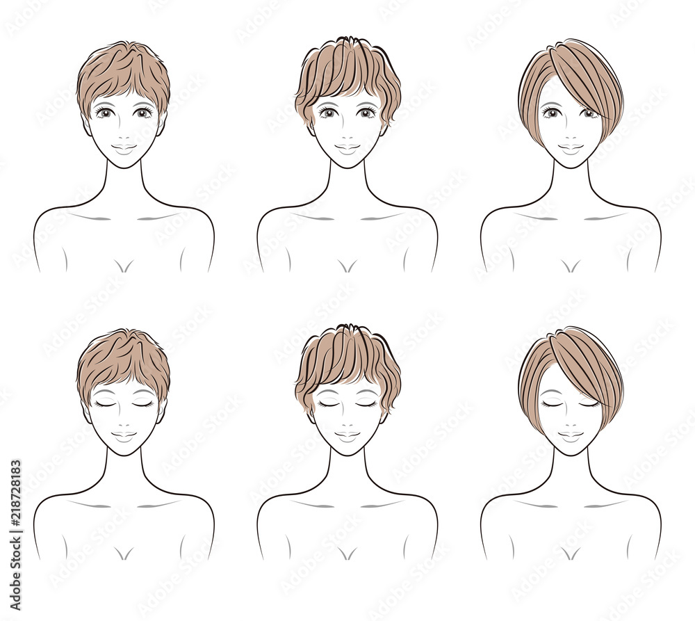ヘアスタイルのイラスト