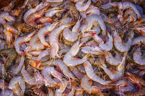 Fresh prawns background