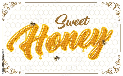 lettering with honeycomb patten