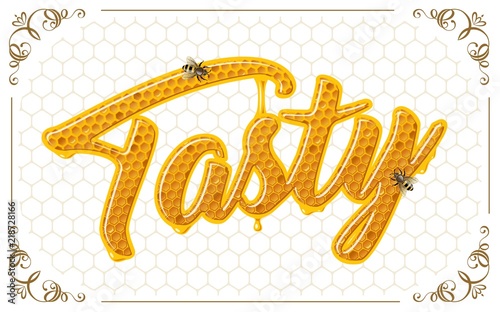 lettering with honeycomb patten