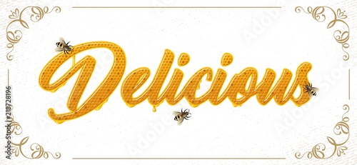 lettering with honeycomb patten