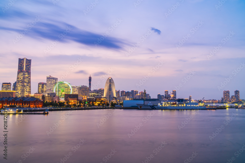 Naklejka premium Beautiful building and architecture in Yokohama city skyline