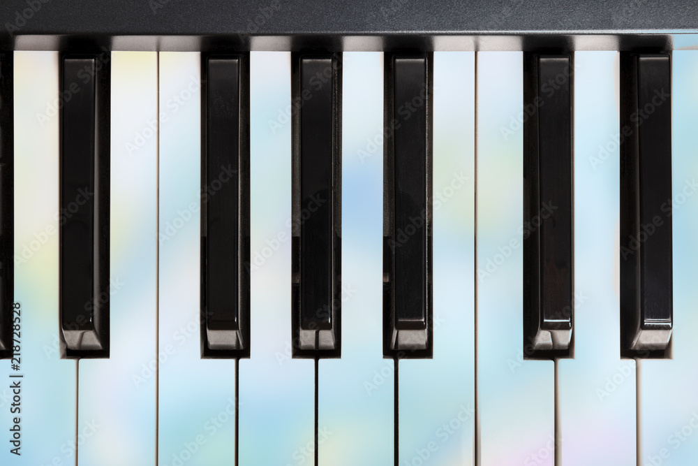 Overhead photo of piano keys, toned Overhead photo of piano keys, toned