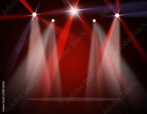 The concert on stage background with flood lights 