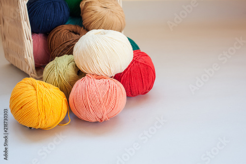 Colorful skeins of woolen thread. It can be used as a background