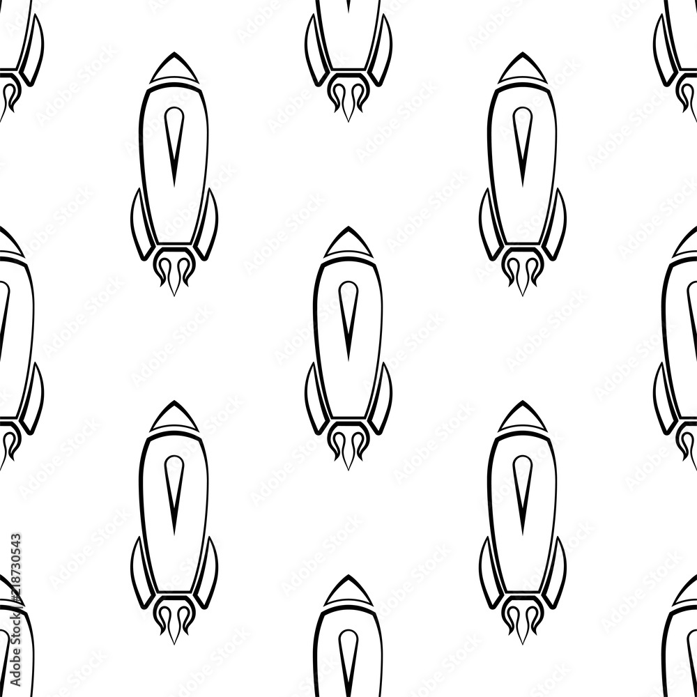 Rocket Icon, Start Up, Seamless Pattern