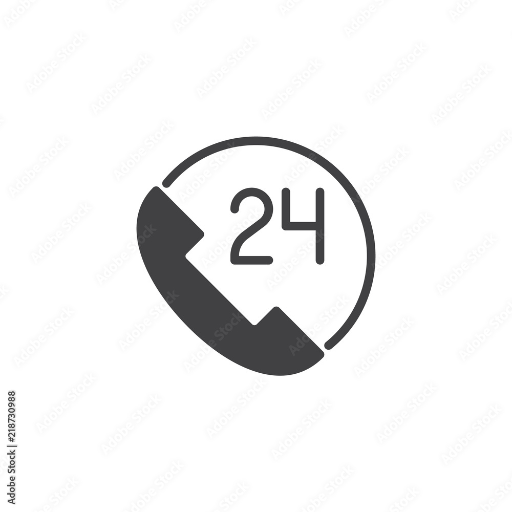 24 call center customer service vector icon. filled flat sign for mobile concept and web design. All-day customer support call-center simple solid icon. Symbol, logo illustration. Pixel perfect vector 24 call center customer service vector icon. filled flat sign for mobile concept and web design. All-day customer support call-center simple solid icon. Symbol, logo illustration. Pixel perfect vector
