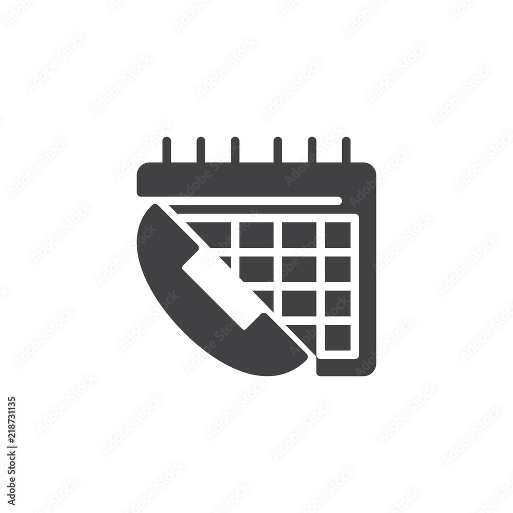 Phone Call Calendar Day Vector Icon Filled Flat Sign For Mobile Phone Call Calendar Day Vector Icon Filled Flat Sign For Mobile