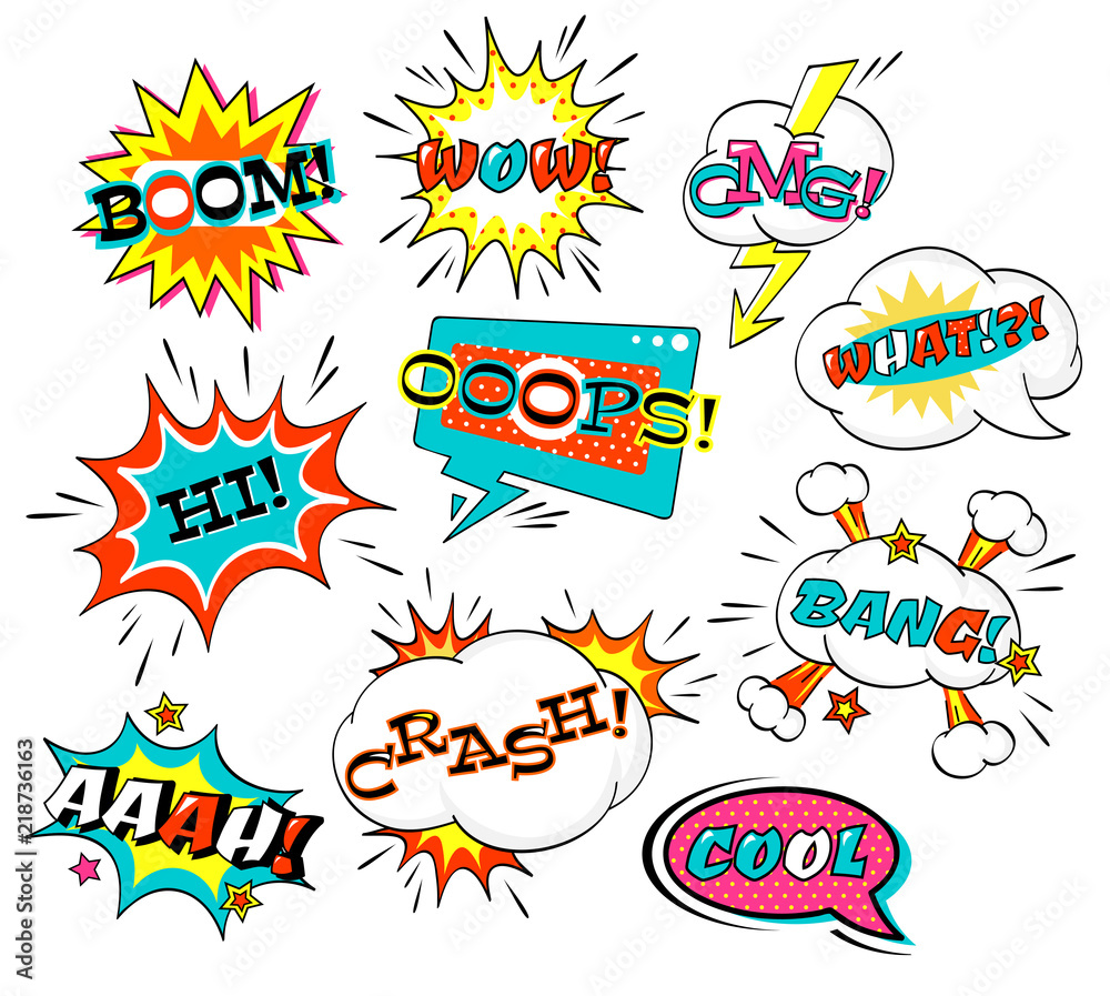 Set of comic speech bubble Set of comic speech bubble