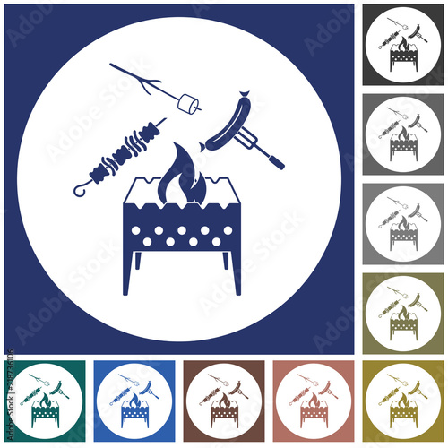 Brazier, zephyr, kebab and sausage icon