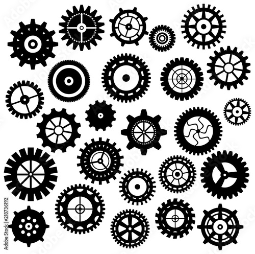Set of gear icons