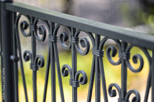 Wrought iron railings, grey