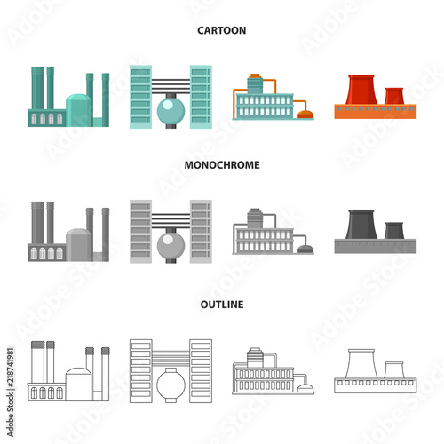 Industry, production.Factory set collection icons in cartoon,outline,monochrome style vector symbol stock illustration web.