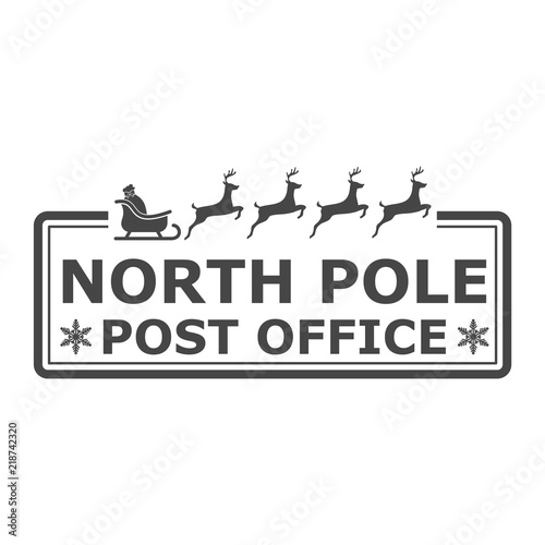 North Pole, post office sign or stamp