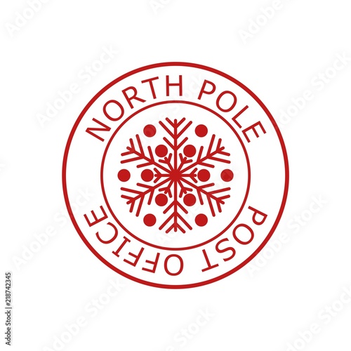 North Pole, post office sign or stamp