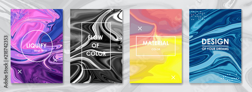 Liquid color covers set. Fluid shapes composition. Futuristic design posters. Vector banner. Template colorful cover. Futuristic modern art. Creative concept of shape fluid