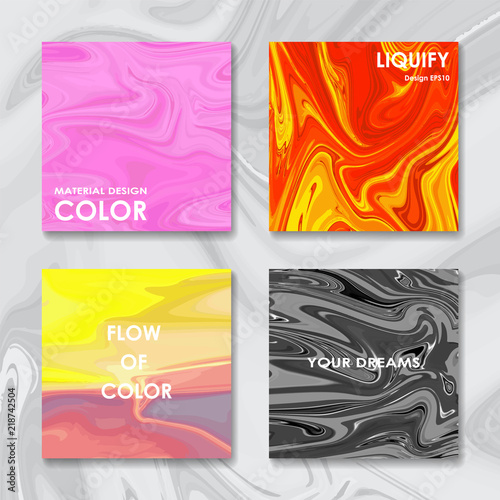 Liquid color covers set. Fluid shapes composition. Futuristic design posters. Vector banner. Template colorful cover. Futuristic modern art. Creative concept of shape fluid
