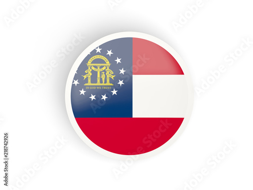 Round bended icon with flag of georgia. United states local flags