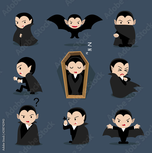 Halloween Character Big Head Poses Dracula