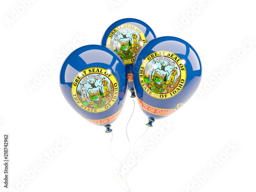 Balloons with flag of idaho. United states local flags