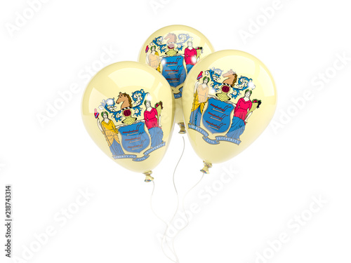 Balloons with flag of new jersey. United states local flags
