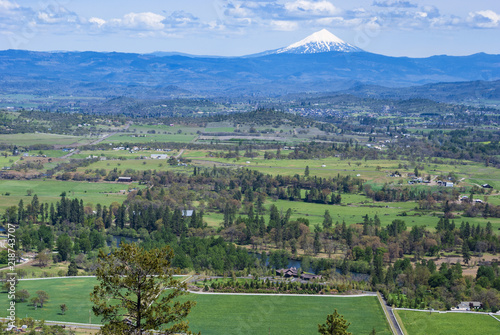 panorama view of mt mcloughlin and the rogue river valley from the table rocks plateau in southern oregon photo